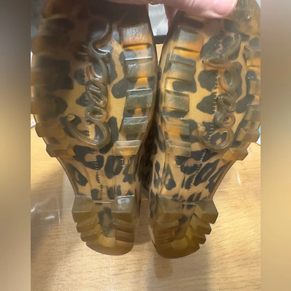 Coach Leopard Print Rubber Rain Boots Size 7